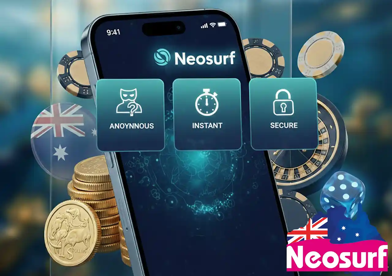 Key benefits of Neosurf for Australian players: anonymity, speed, and easy budget control.